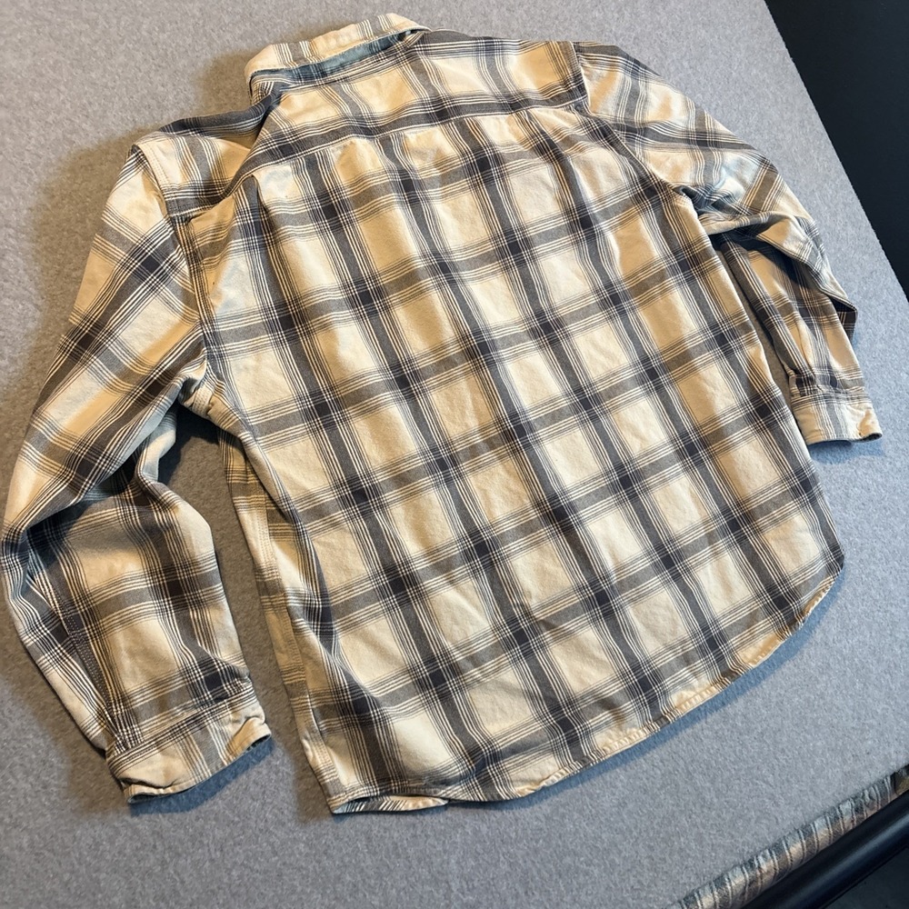 Carhartt Long Sleeve Button Up Heavy Weight Plaid Tan Mens XL Original Fit READ - Picture 13 of 15